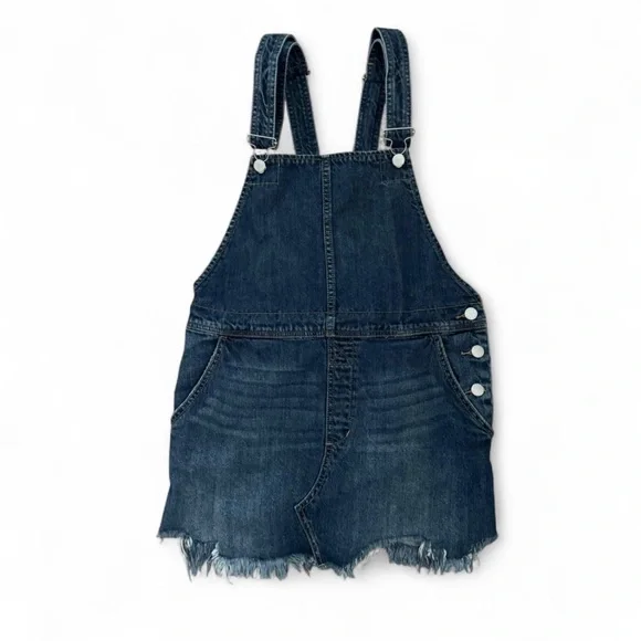 Free People | Jeans | Free People Denim Frayed Torn Up Pinafore Jumper  Overall Mini Dress | Poshmark